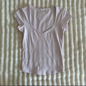Garage Light Lavender Scoop Neck Short Sleeve Top